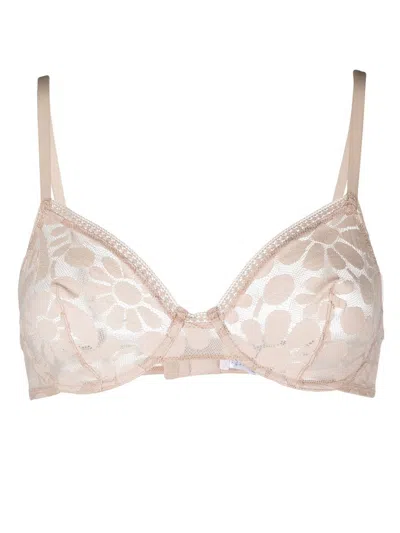 Eres Floral-lace Embroidered Full-cup Bra In Pink