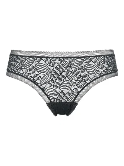 Eres Floral-lace Tanga In Black