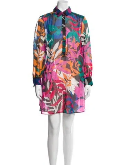 Pre-owned Eres Floral Print Knee-length Dress In Multi