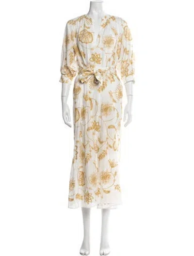 Pre-owned Eres Floral Print Long Dress W/ Tags In Multicolor