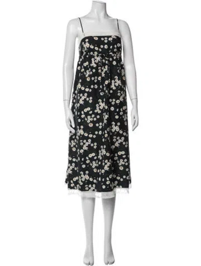 Pre-owned Eres Floral Print Midi Length Dress In Multicolor