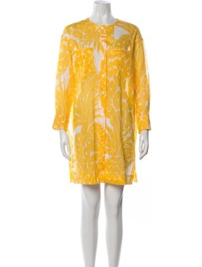 Pre-owned Eres Floral Print Mini Dress In Yellow