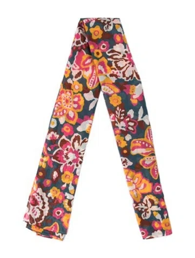 Pre-owned Eres Floral Print Scarf In Orange