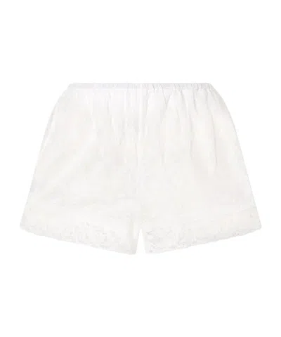 Eres Floralie Embroidered Cotton-blend Shorts In White