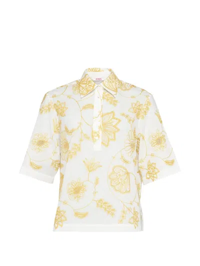 Eres Floral-print Shirt In White