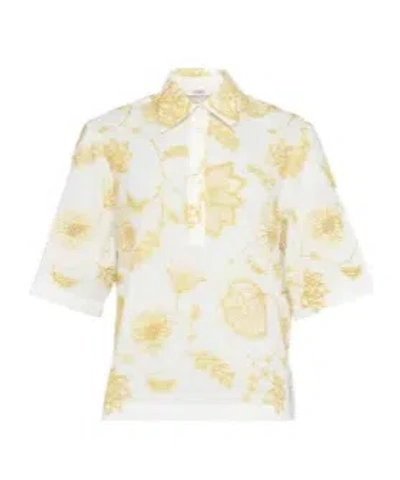Eres Izana Embroidered Cotton-blend Shirt In Yellow