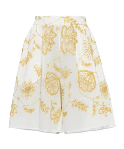 Eres Floral-print Shorts In White
