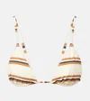 Eres Mariniere Flots Striped Triangle Bikini Top In White