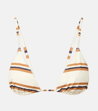 Eres Mariniere Flots Striped Triangle Bikini Top In Cream