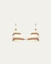 Eres Flots Triangle Bikini Top In Rayure Sable Fin