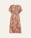 Eres Flower Power Piment Maxi Dress In Imprime Flower Power