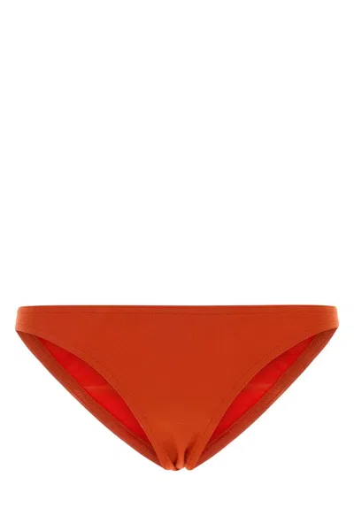 Eres Fripon Coral Stretch Nylon Bikini Bottom In Orange