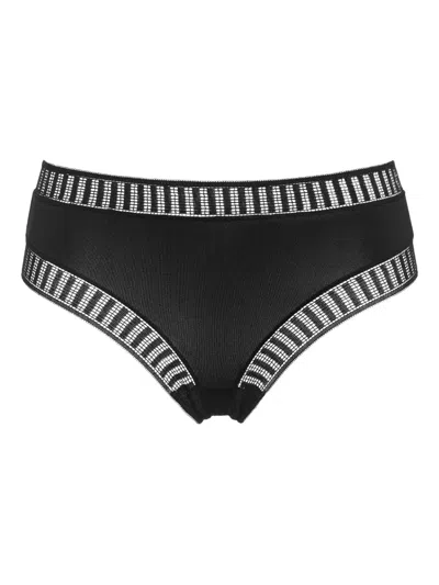 Eres Gabby Graphic-lace Tanga In Black
