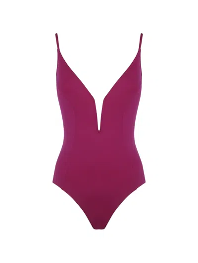 Eres Galbe Plunging V-neck Swimsuit In Purple