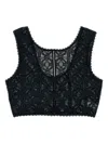 Eres 'art Gallery Lace Detail Sleeveless Bra' In Black