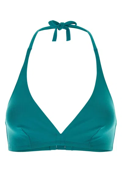 Eres Gang Bikini Top In Stretch Nylon In Blue