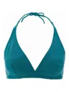 Eres Gang Triangle Drawstring Bikini Top In Blue