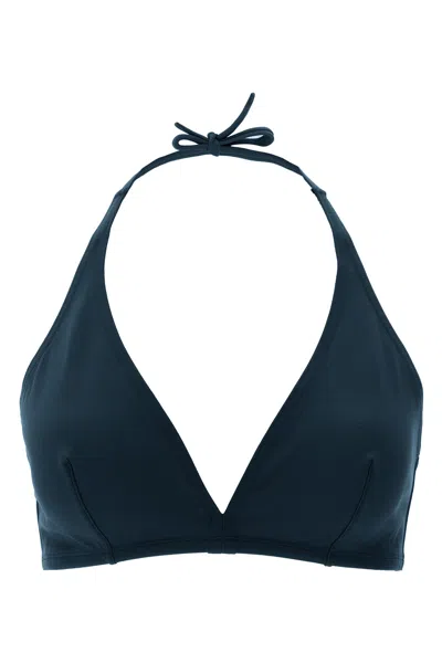 Eres Gang Duni Triangle Halter Bikini Top In Blue