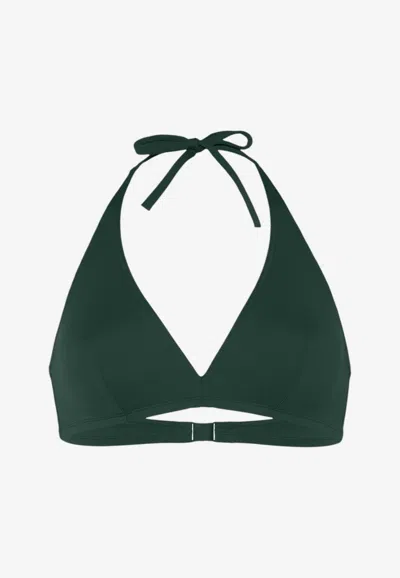 Eres Gang Duni Triangle Bikini Top In Green