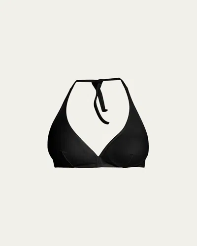 Eres Gang Full Halter Bikini Top In Black
