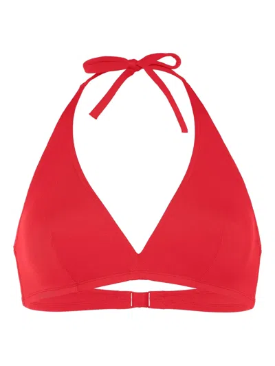 Eres Gang Halterneck Triangle Bikini Top In Red