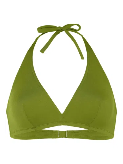 Eres Gang Tie-back Triangle Bikini Top In Green