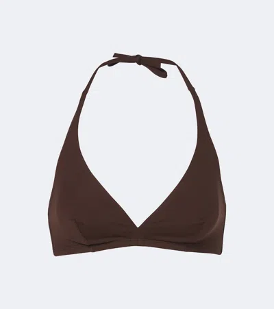Eres Gang Triangle Bikini Top In Brown