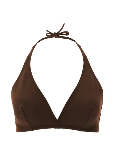 Eres Gang Triangle Bikini Top In Brown