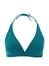 Eres Gang Triangle Drawstring Bikini Top In Blue