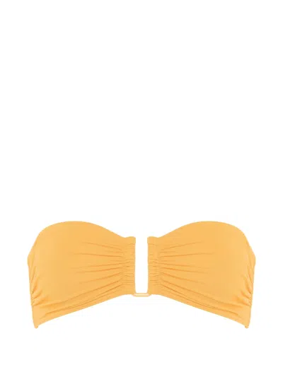 Eres Gathered Bandeau Bikini Top In Orange