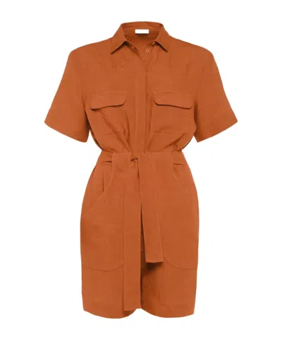 Eres Généreux Playsuit In Brown