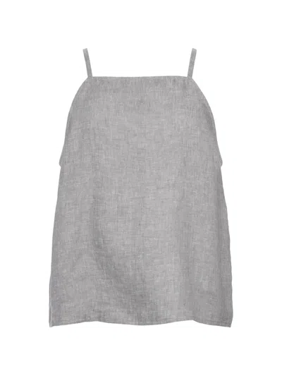 Eres Gentille Square-neck Top In Gray