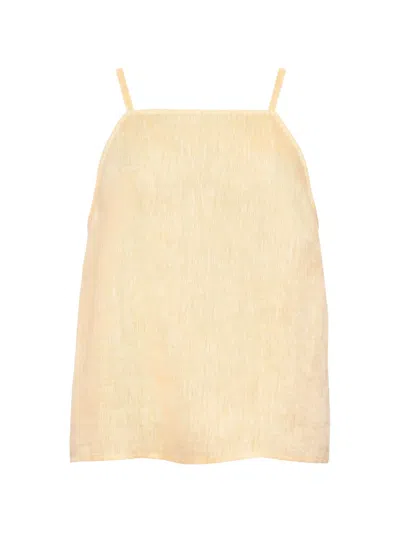 Eres Gentille Linen Top In Yellow