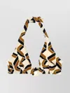 Eres Dimension Embellished Printed Triangle Halterneck Bikini Top In Brown