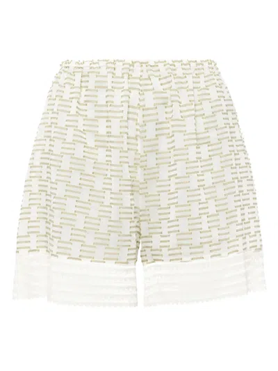 Eres Geometric-pattern Shorts In 绿色