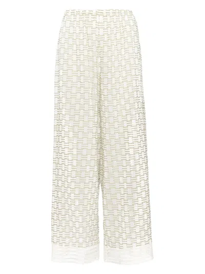 Eres Geometric-pattern Trousers In 绿色