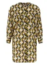 Eres Longline Dress Geometric Cuffed Sleeves In Neutral