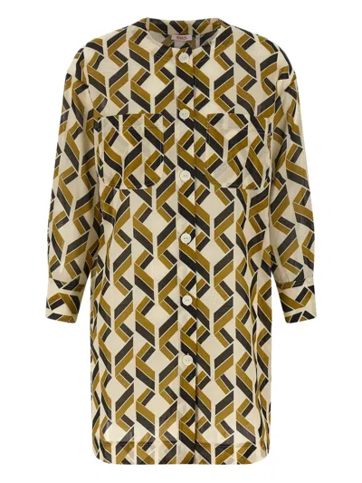 Eres Espace Logo-patch Geometric-print Shirt In Multi