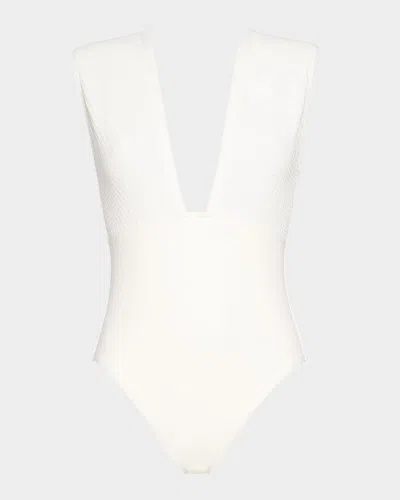 Eres Glamorous One-piece Swimsuit In 白色