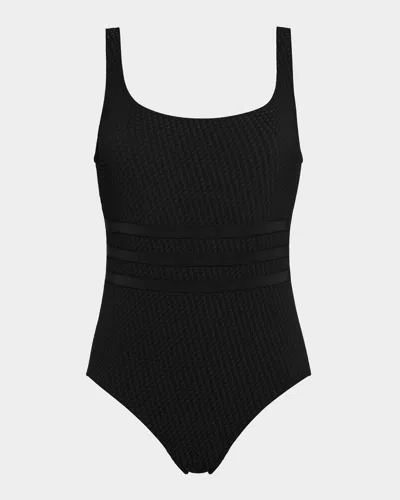 Eres Glory One-piece Swimsuit In 黑色