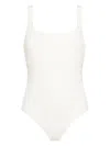 Eres The Vogue Glory Grosgrain-trimmed Jacquard Swimsuit In 白色