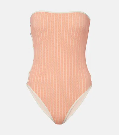 Eres Golden Chevron Swimsuit In Orange