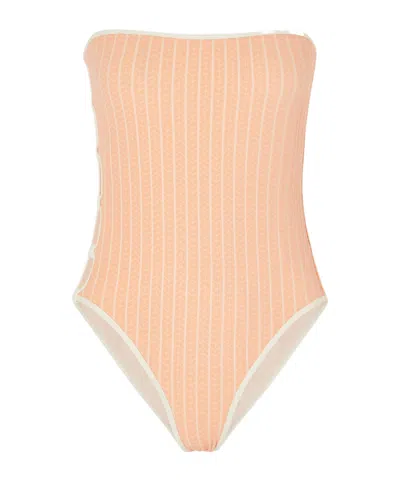 Eres Golden Cut-out Jacquard Swimsuit In Pink