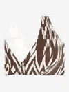 Eres Graphic Pattern Stretch Nylon Bikini Top In Brown