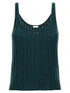 Eres 'knit Ribbed Scoop Neck Sleeveless Top' In Green