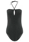 Eres Halter Neck Swimwear In Black/grey In Gray