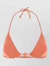 Eres Halter Nylon Alva Triangle Bead Bikini Top In Orange
