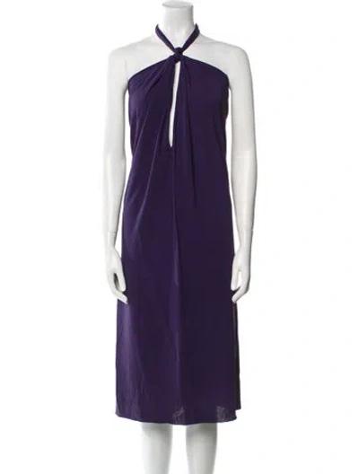 Pre-owned Eres Halterneck Knee-length Dress In Purple