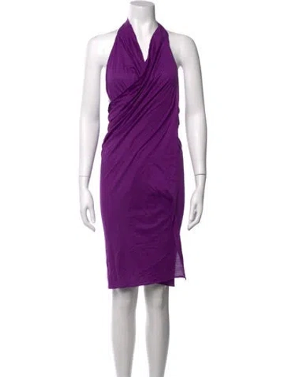 Pre-owned Eres Halterneck Knee-length Dress In Purple