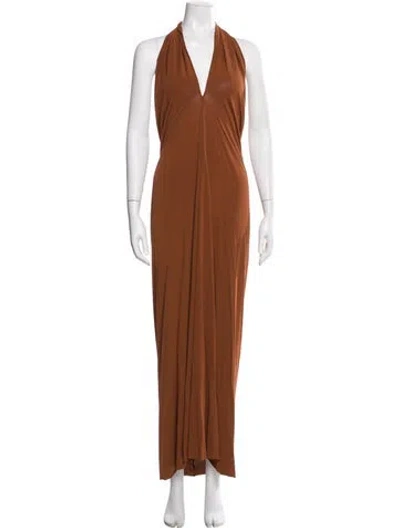 Pre-owned Eres Halterneck Long Dress In Brown